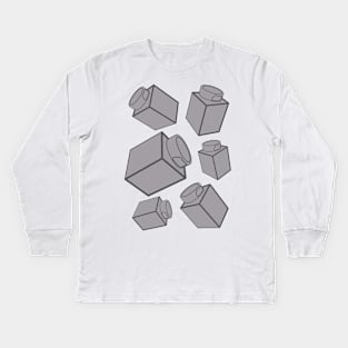 1 x 1 Bricks (AKA Falling Bricks) Kids Long Sleeve T-Shirt